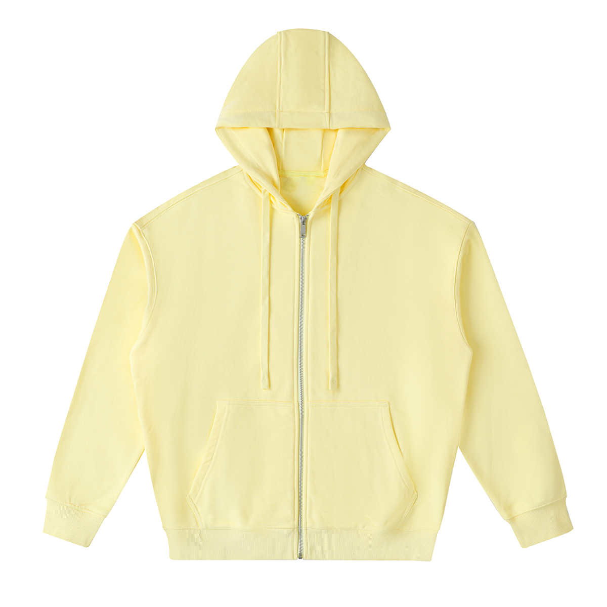 Unisex Drop-Shoulder Zip Up Hoodie in yellow