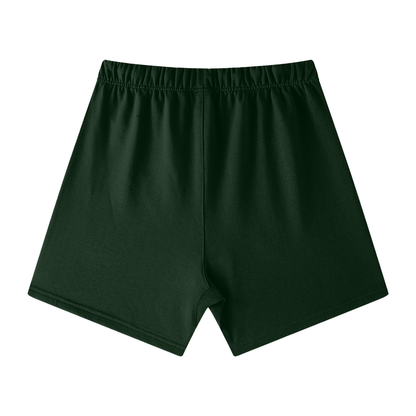 Unisex Earth Tone Cotton Shorts in blackish green, alternate angle