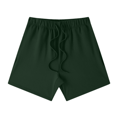 Unisex Earth Tone Cotton Shorts in blackish green