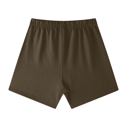 Unisex Earth Tone Cotton Shorts in brown, alternate angle