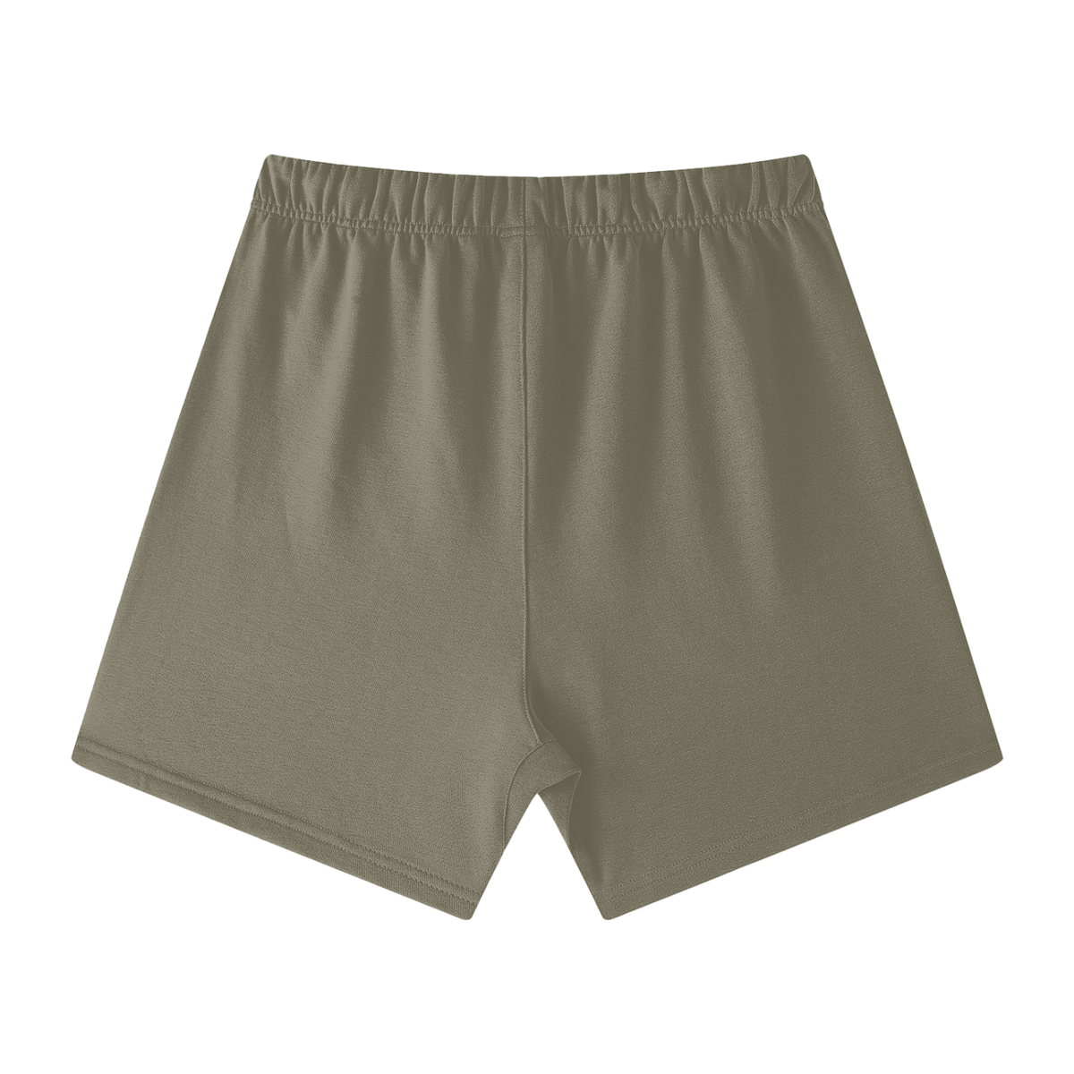 Unisex Earth Tone Cotton Shorts in gray green, alternate angle