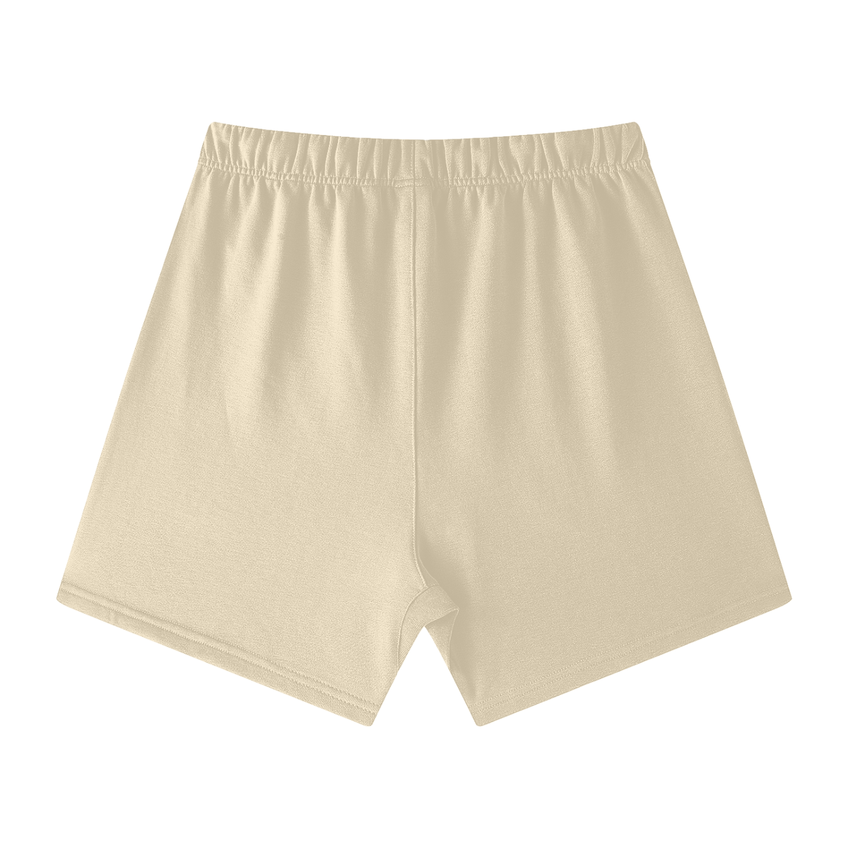 Unisex Earth Tone Cotton Shorts in milk tea, alternate angle