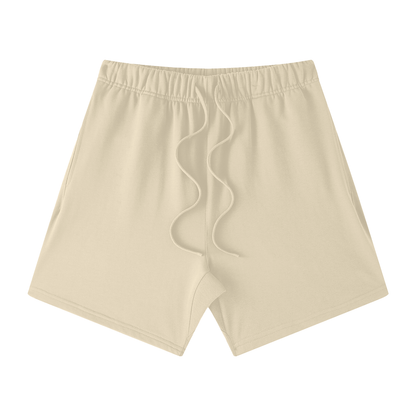 Unisex Earth Tone Cotton Shorts in milk tea