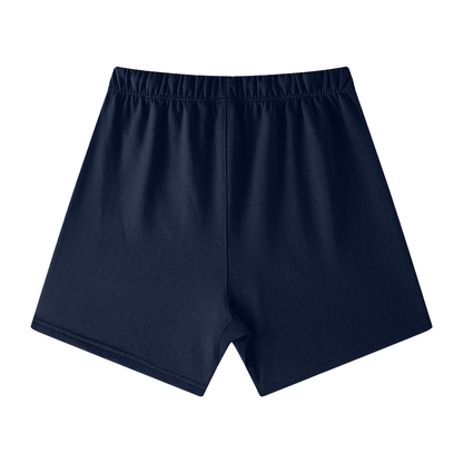 Unisex Earth Tone Cotton Shorts in navy, alternate angle