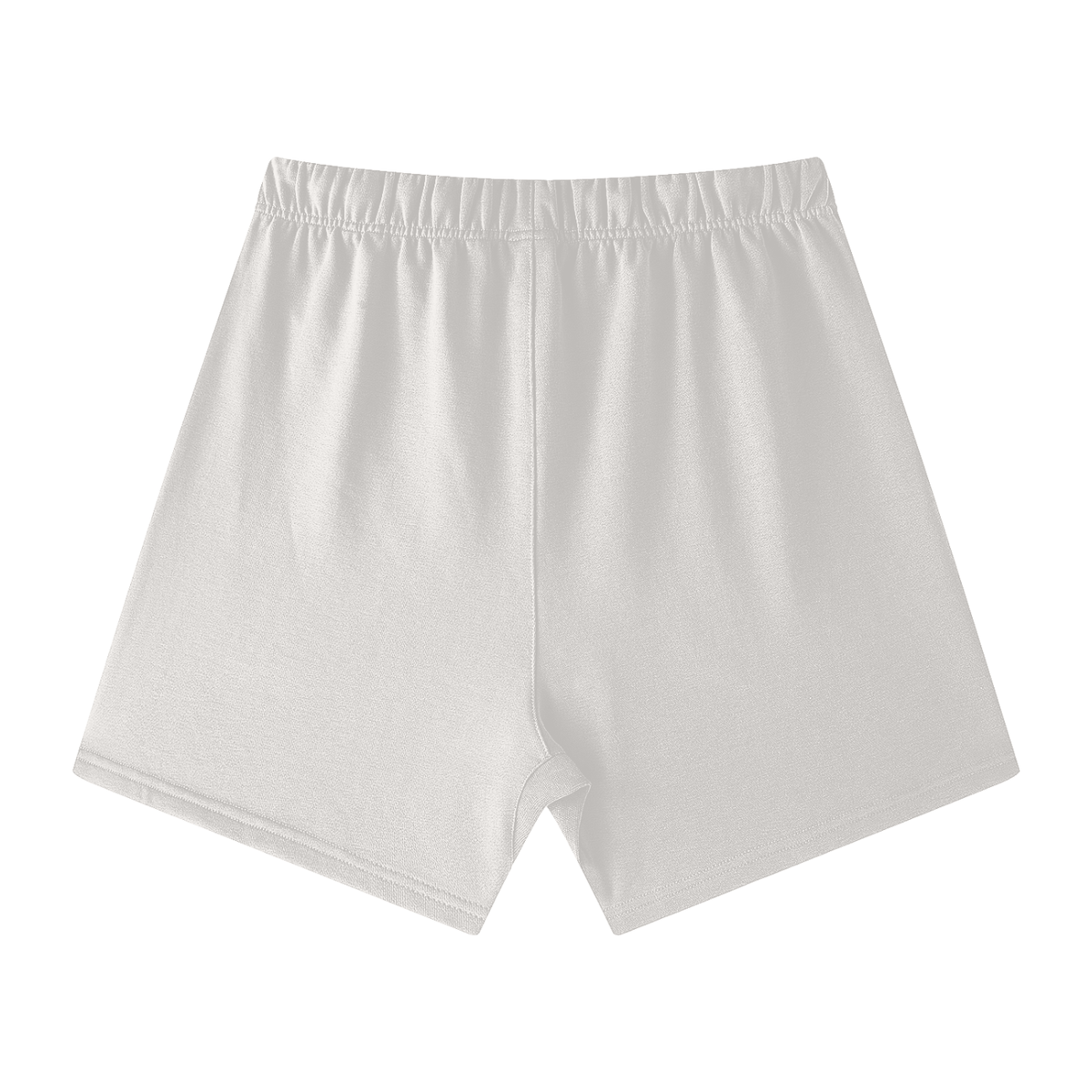 Unisex Earth Tone Cotton Shorts in oat gray, alternate angle