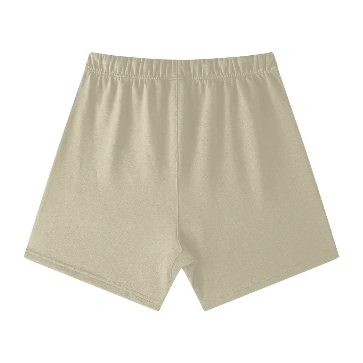 Unisex Earth Tone Cotton Shorts in sand color, alternate angle