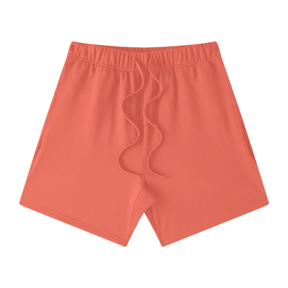 Unisex Earth Tone Cotton Shorts in watermalon red