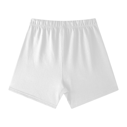Unisex Earth Tone Cotton Shorts in white, alternate angle