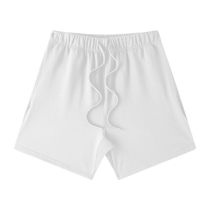 Unisex Earth Tone Cotton Shorts in white
