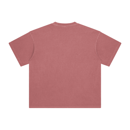 Unisex Enzyme Washed T-Shirt in brick red, alternate angle