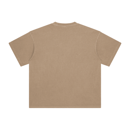 Unisex Enzyme Washed T-Shirt in camel, alternate angle