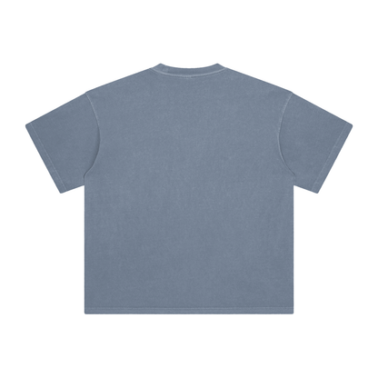 Unisex Enzyme Washed T-Shirt in gray blue, alternate angle