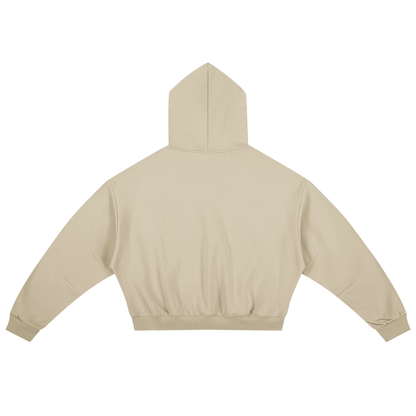 Unisex Essential Boxy Darted Sleeve Hoodie in apricot, alternate angle