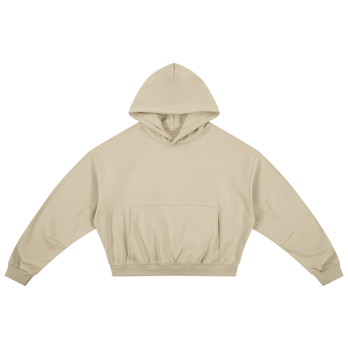 Unisex Essential Boxy Darted Sleeve Hoodie in apricot