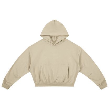 Unisex Essential Boxy Darted Sleeve Hoodie in apricot