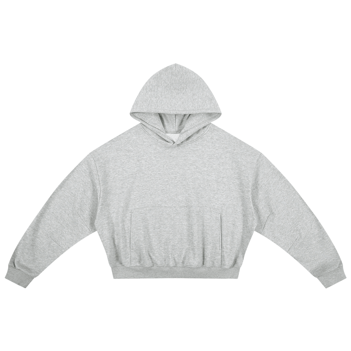Unisex Essential Boxy Darted Sleeve Hoodie in flower gray