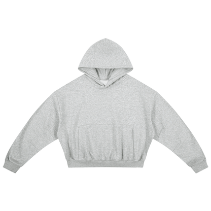 Unisex Essential Boxy Darted Sleeve Hoodie in flower gray
