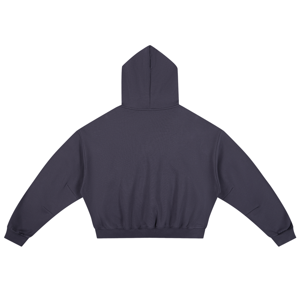 Unisex Essential Boxy Darted Sleeve Hoodie in plum purple, alternate angle
