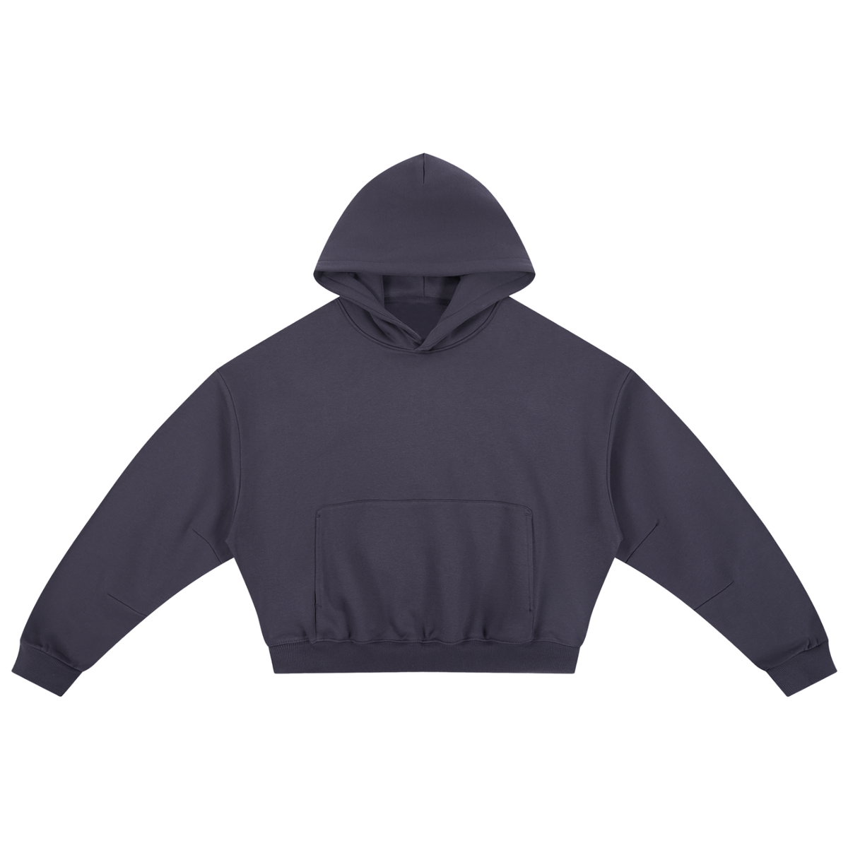 Unisex Essential Boxy Darted Sleeve Hoodie in plum purple