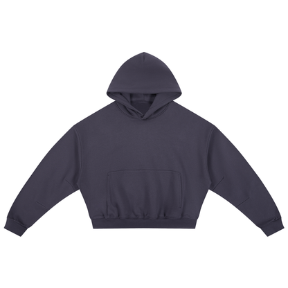 Unisex Essential Boxy Darted Sleeve Hoodie in plum purple