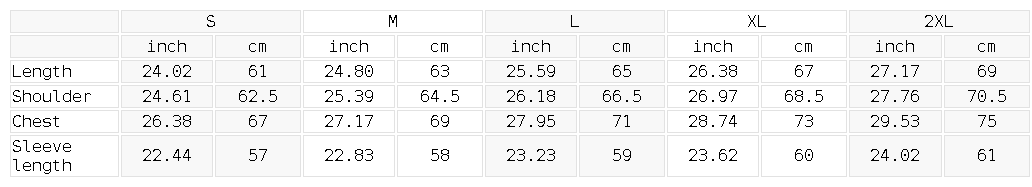 Size chart for the Unisex Essential Boxy Darted Sleeve Hoodie