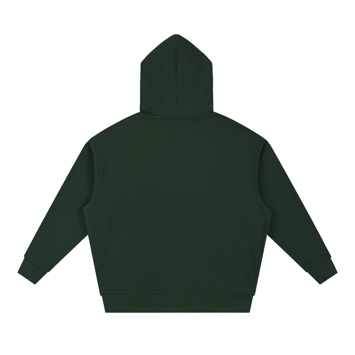 Unisex Essential Boxy Drop-Shoulder Hoodie in blackish green, alternate angle
