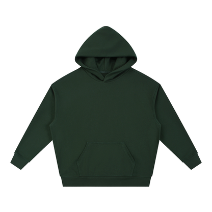 Unisex Essential Boxy Drop-Shoulder Hoodie in blackish green