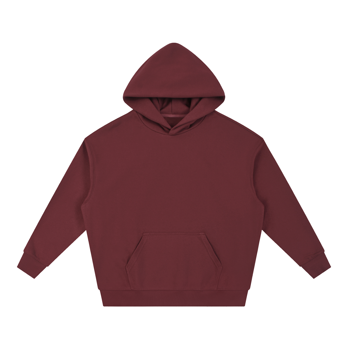 Unisex Essential Boxy Drop-Shoulder Hoodie in dull red