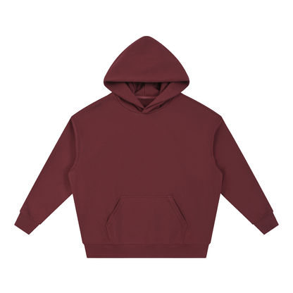 Unisex Essential Boxy Drop-Shoulder Hoodie in dull red
