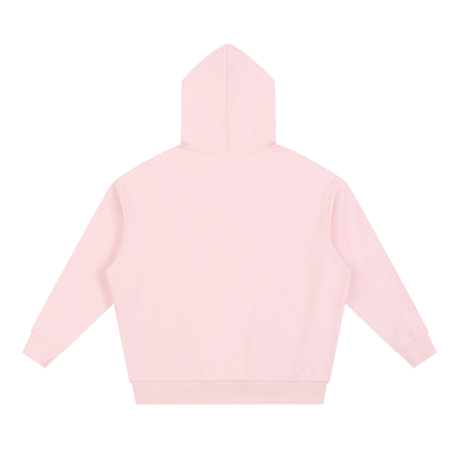 Unisex Essential Boxy Drop-Shoulder Hoodie in pink, alternate angle