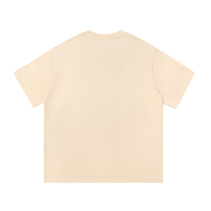 Unisex Essential Cotton T-Shirt in apricot, alternate angle