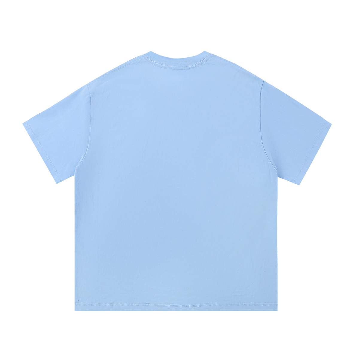Unisex Essential Cotton T-Shirt in blue, alternate angle