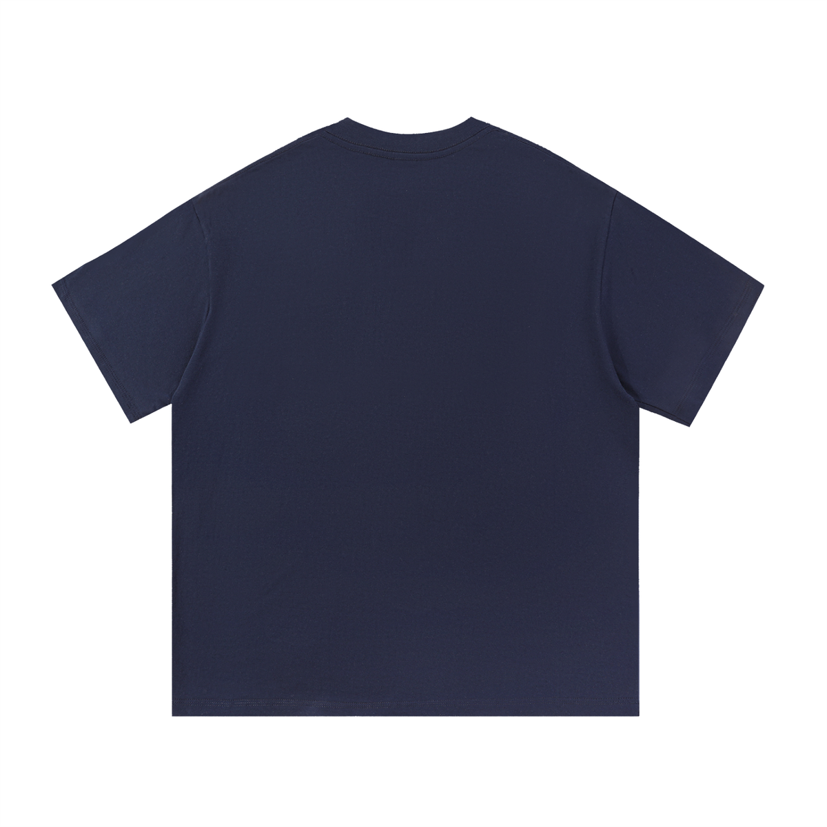 Unisex Essential Cotton T-Shirt in navy blue, alternate angle