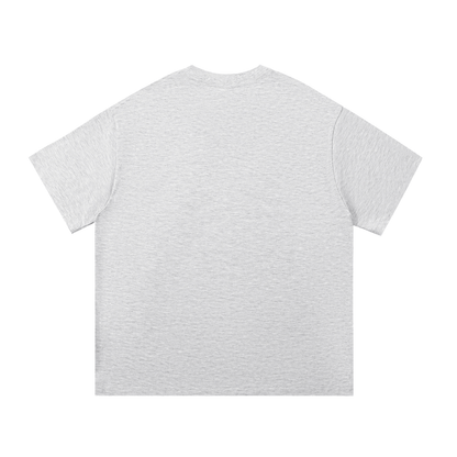 Unisex Essential Cotton T-Shirt in white gray, alternate angle