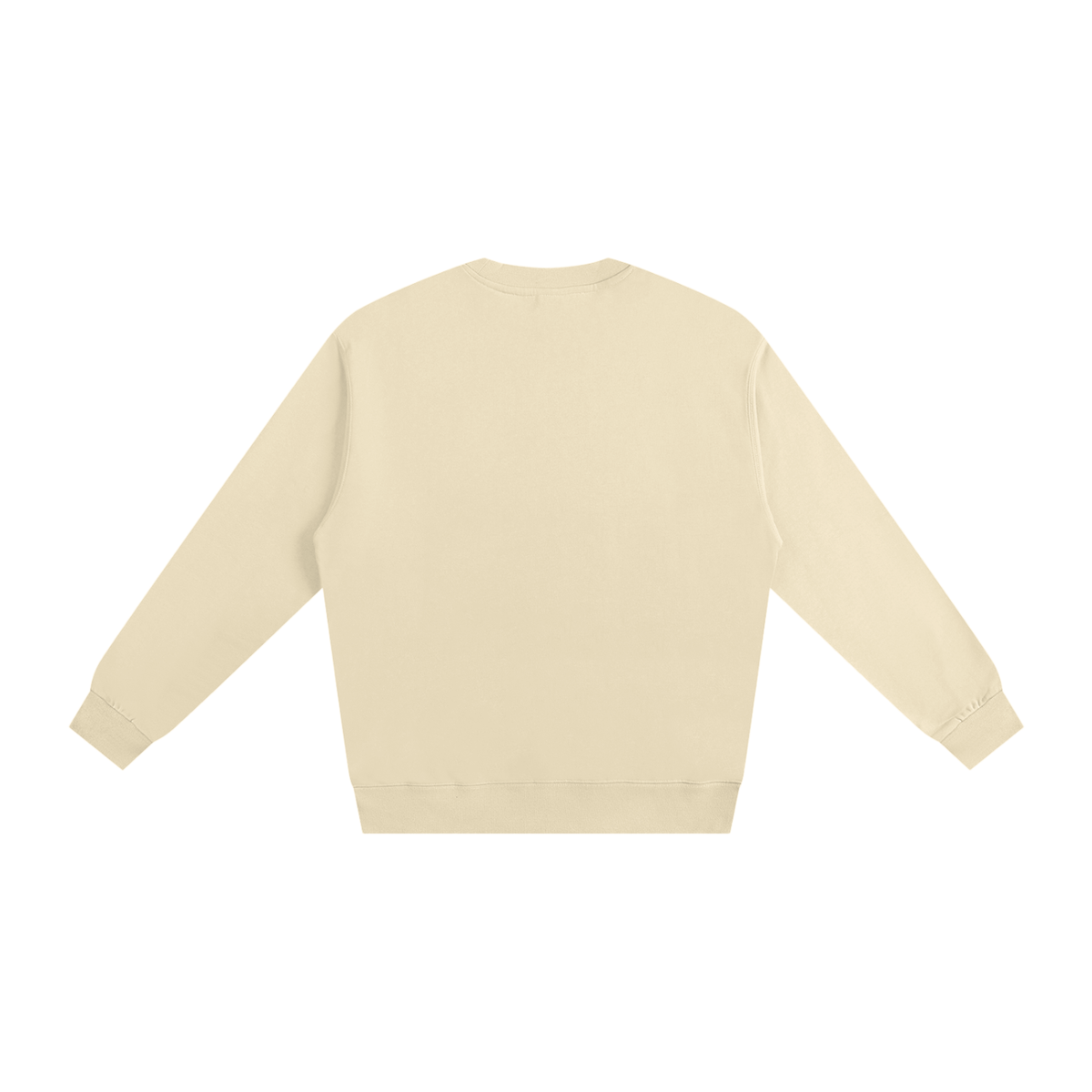 Unisex Essential Crewneck Sweatshirt in apricot, alternate angle