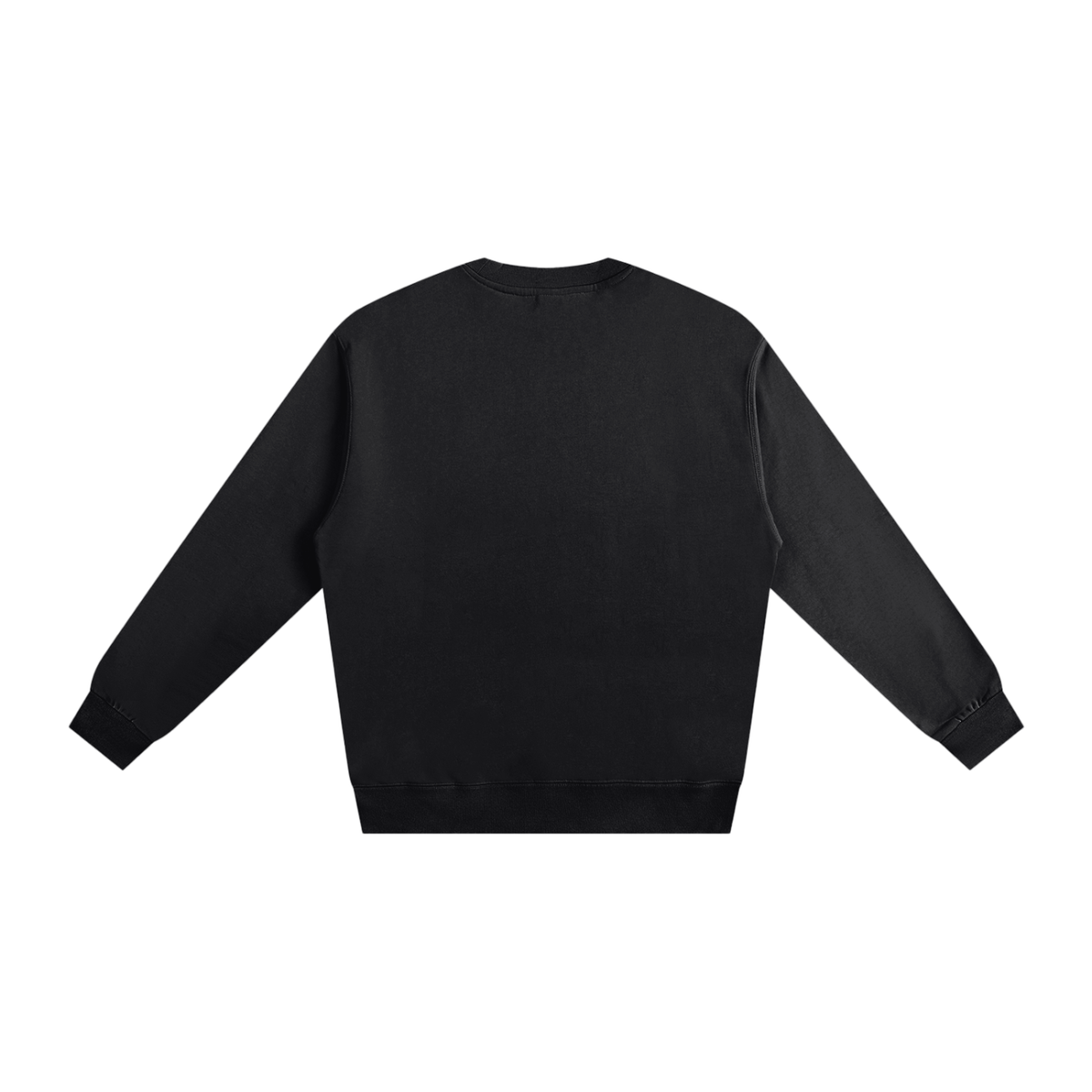 Unisex Essential Crewneck Sweatshirt in black, alternate angle