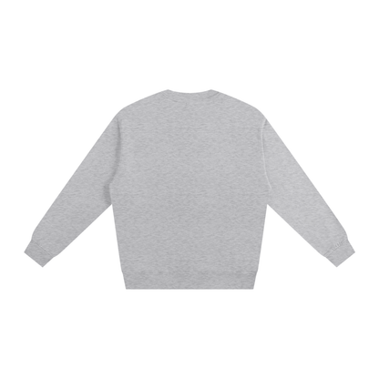 Unisex Essential Crewneck Sweatshirt in flower gray, alternate angle