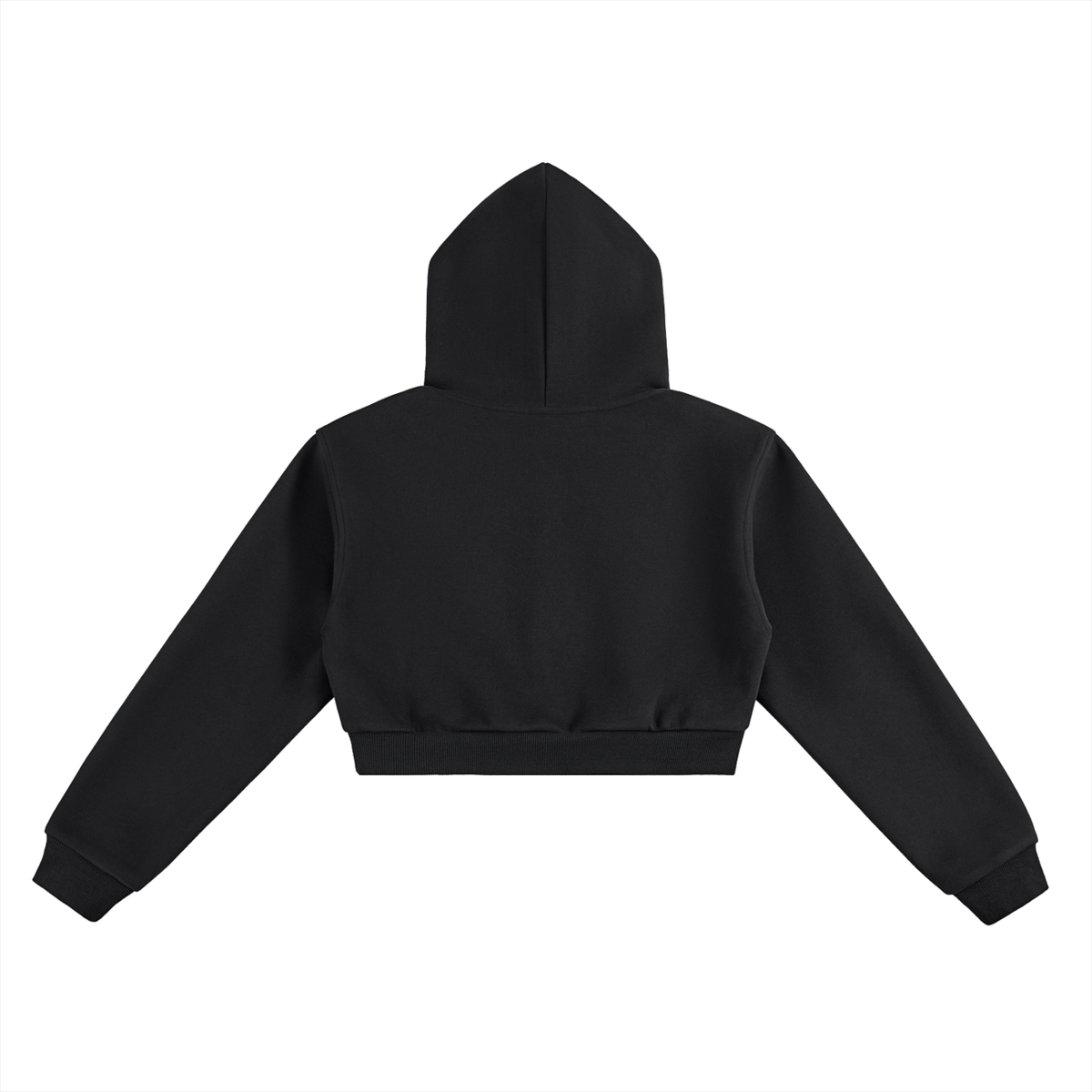 Unisex Essential Cropped Hoodie in black, alternate angle