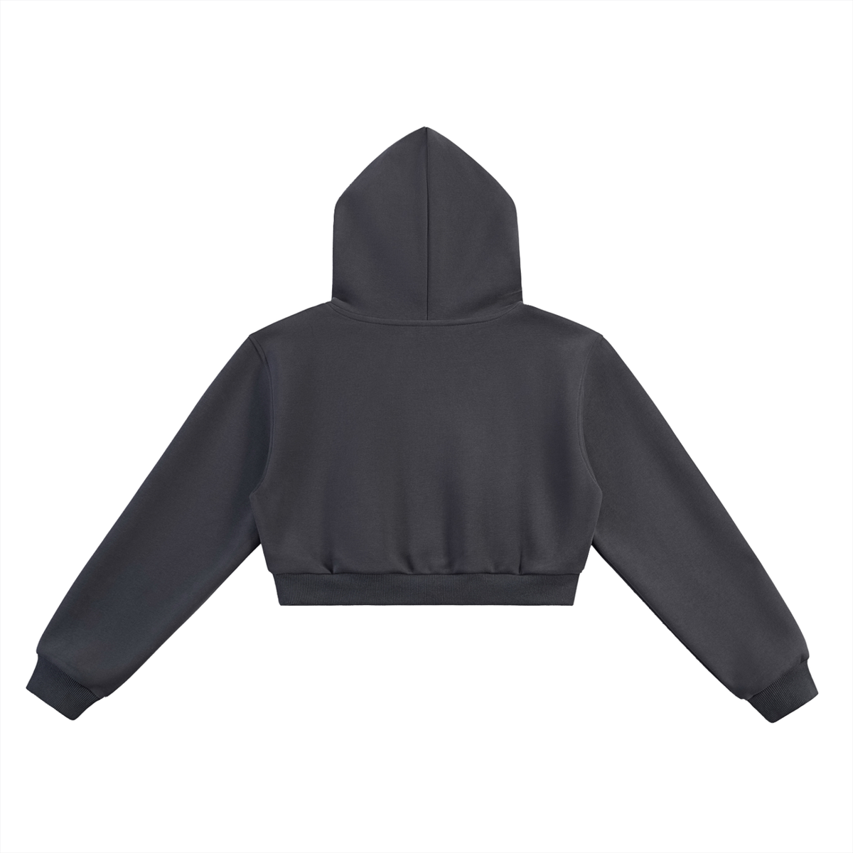 Unisex Essential Cropped Hoodie in charcoal gray, alternate angle