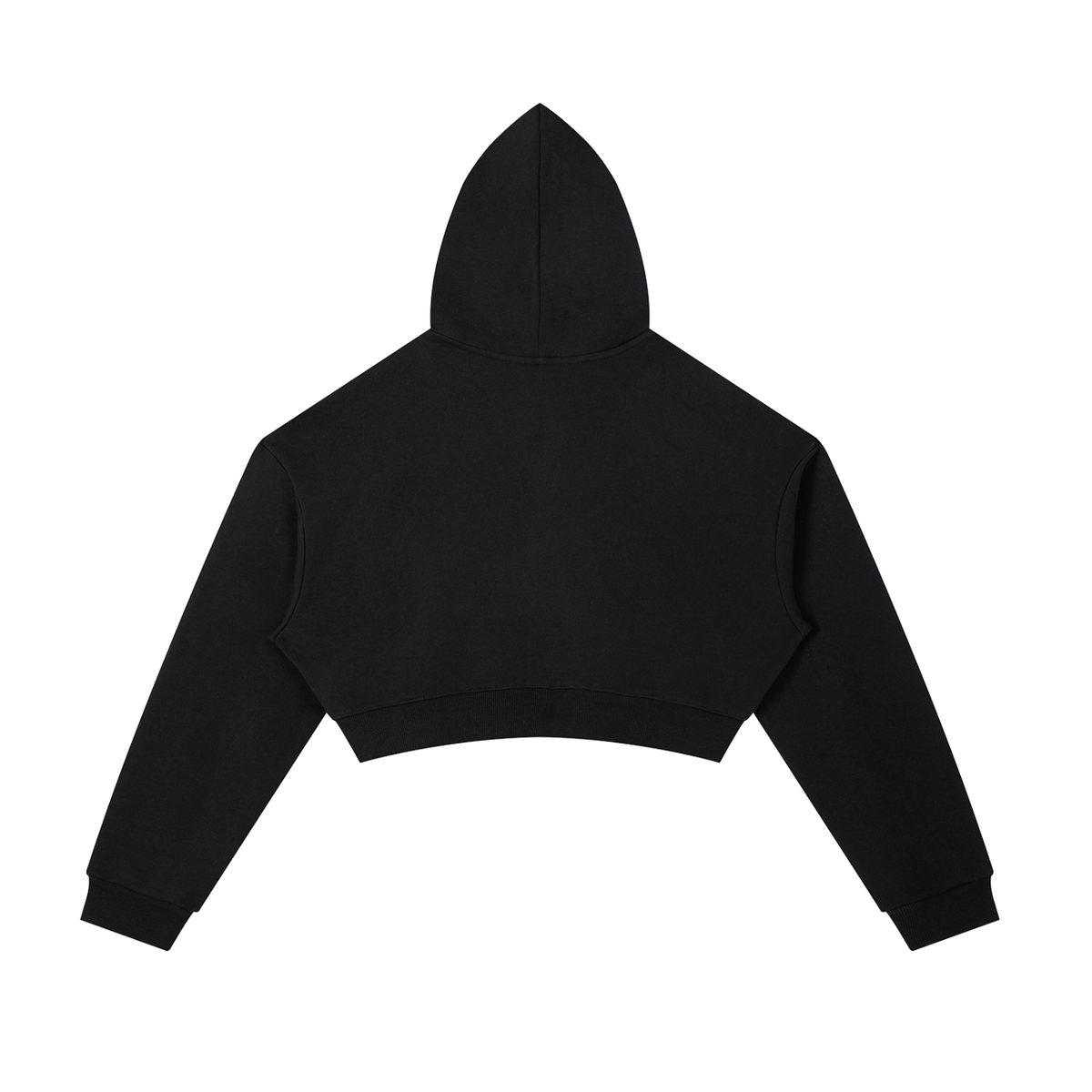 Unisex Essential Cropped Zip-Up Hoodie in black, alternate angle