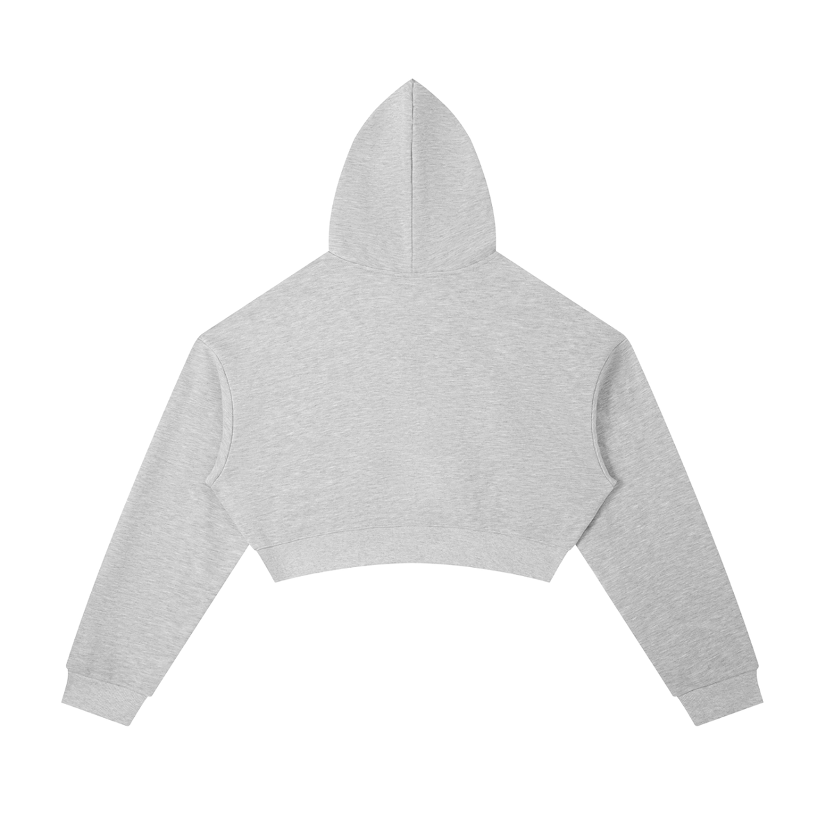 Unisex Essential Cropped Zip-Up Hoodie in flower gray, alternate angle
