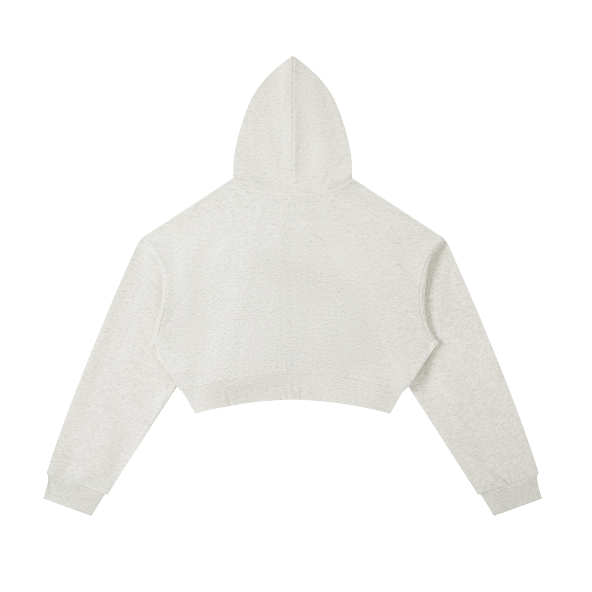 Unisex Essential Cropped Zip-Up Hoodie in oat gray, alternate angle