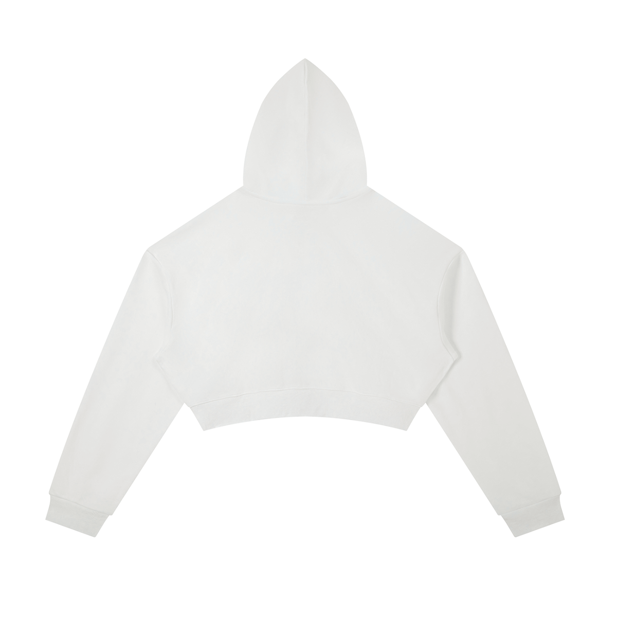 Unisex Essential Cropped Zip-Up Hoodie in white, alternate angle