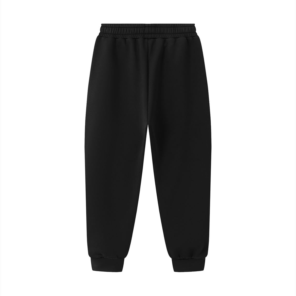 Unisex Essential Drawstring Jogged Sweatpants in black, alternate angle