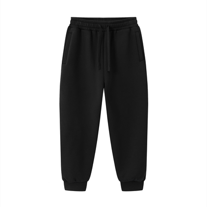 Unisex Essential Drawstring Jogged Sweatpants in black
