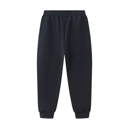 Unisex Essential Drawstring Jogged Sweatpants in navy blue, alternate angle
