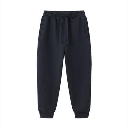 Unisex Essential Drawstring Jogged Sweatpants in navy blue