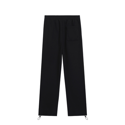 Unisex Essential Drawstring Straight-Leg Sweatpants in black, alternate angle
