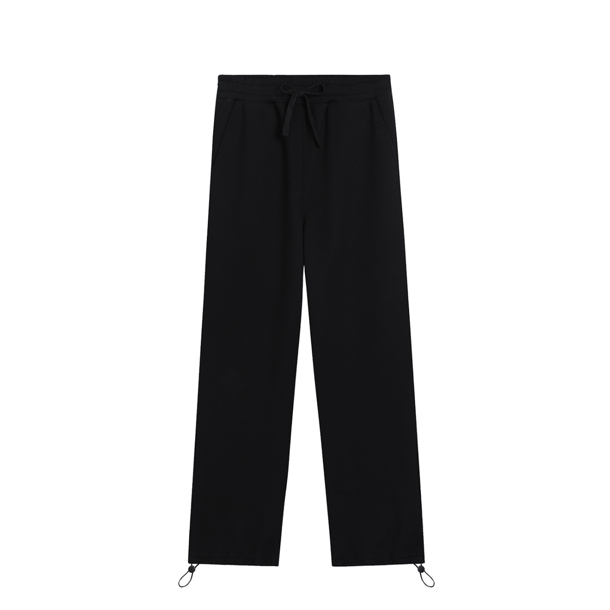 Unisex Essential Drawstring Straight-Leg Sweatpants in black