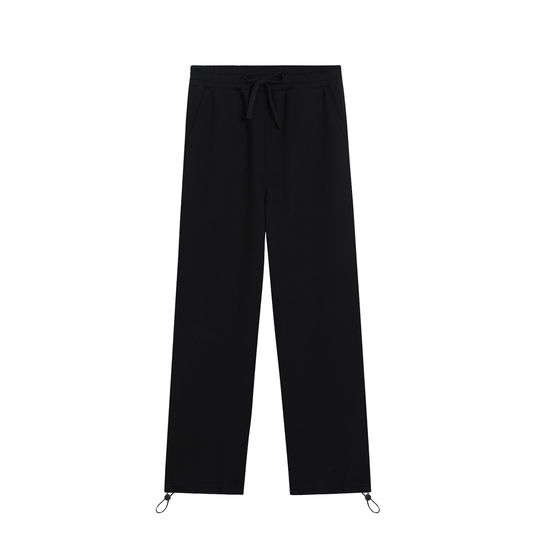 Unisex Essential Drawstring Straight-Leg Sweatpants in black